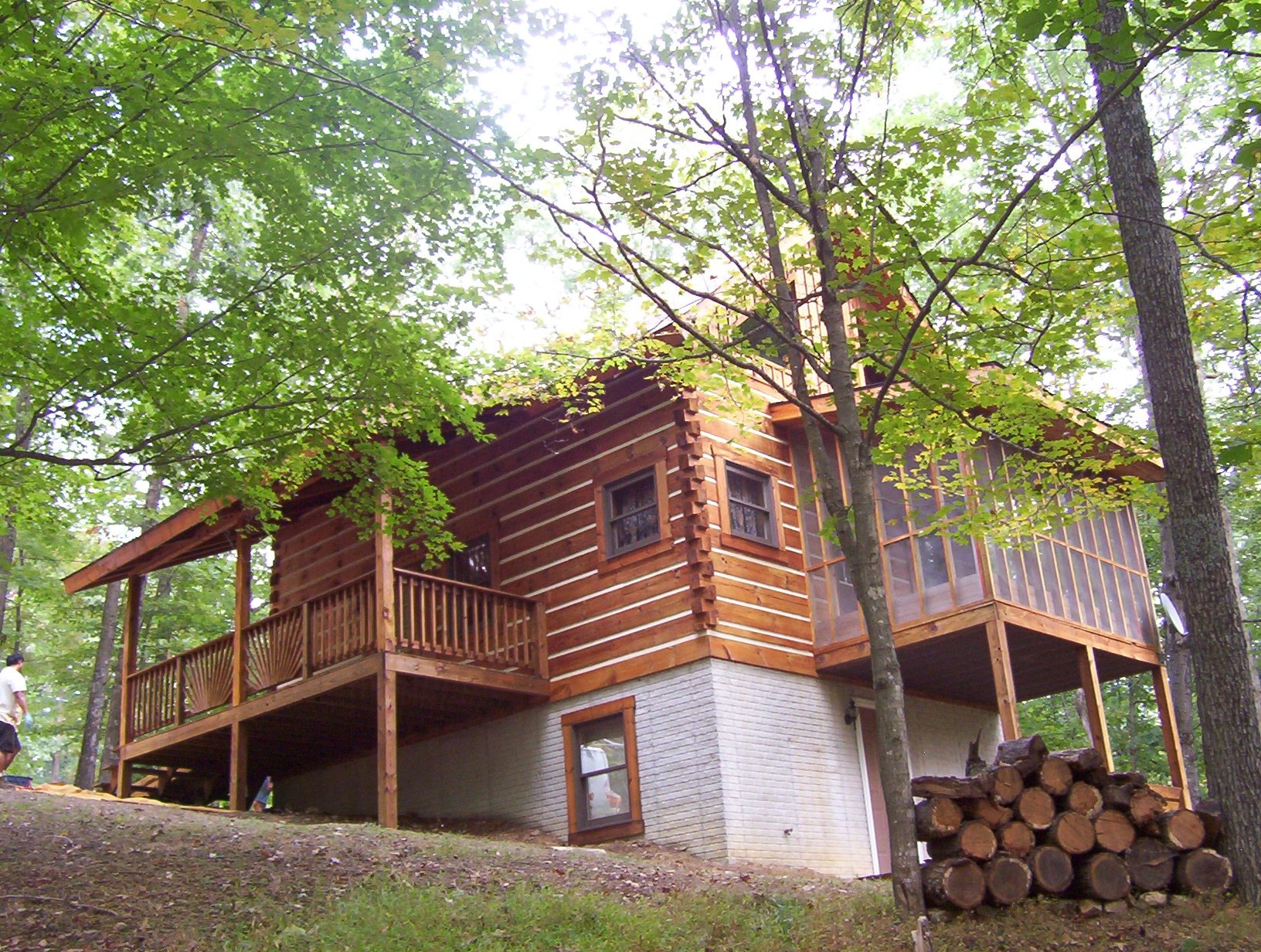 New Cleaning Log Home Exterior for Simple Design